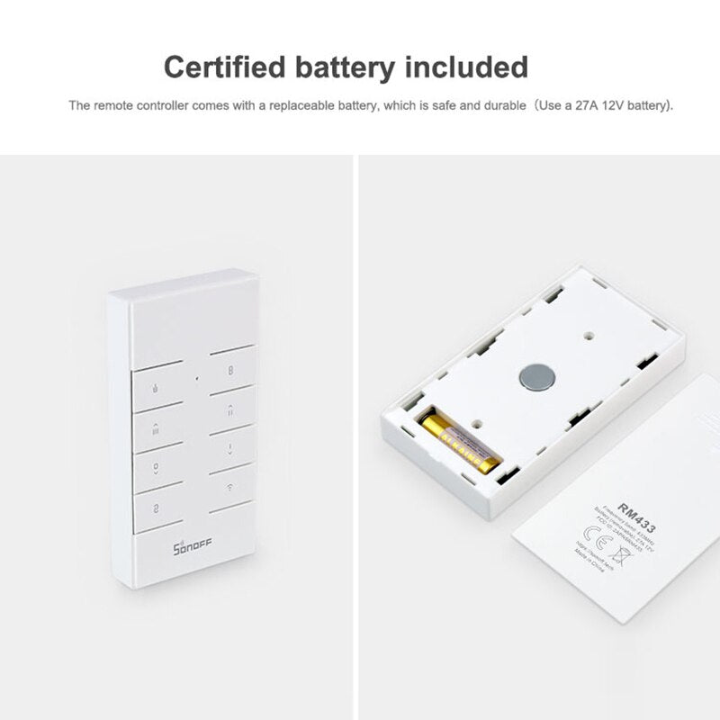 SONOFF RM433 Remote Control Multipurpose 8 Keys Custom 433 MHz RF Remote Controller. Works With SONOFF RF/4CH Pro/TX Series