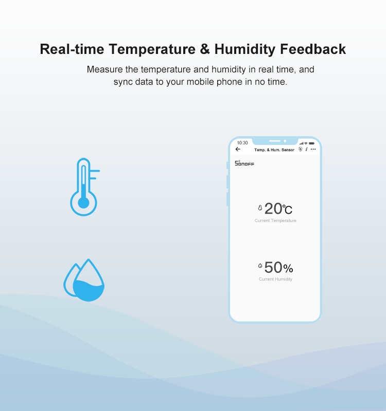 Temperature And Humidity Sensor -  SONOFF SNZB-02 Zigbee. Smart Real-Time Sync via eWeLink App. Works with Alexa and Google Home