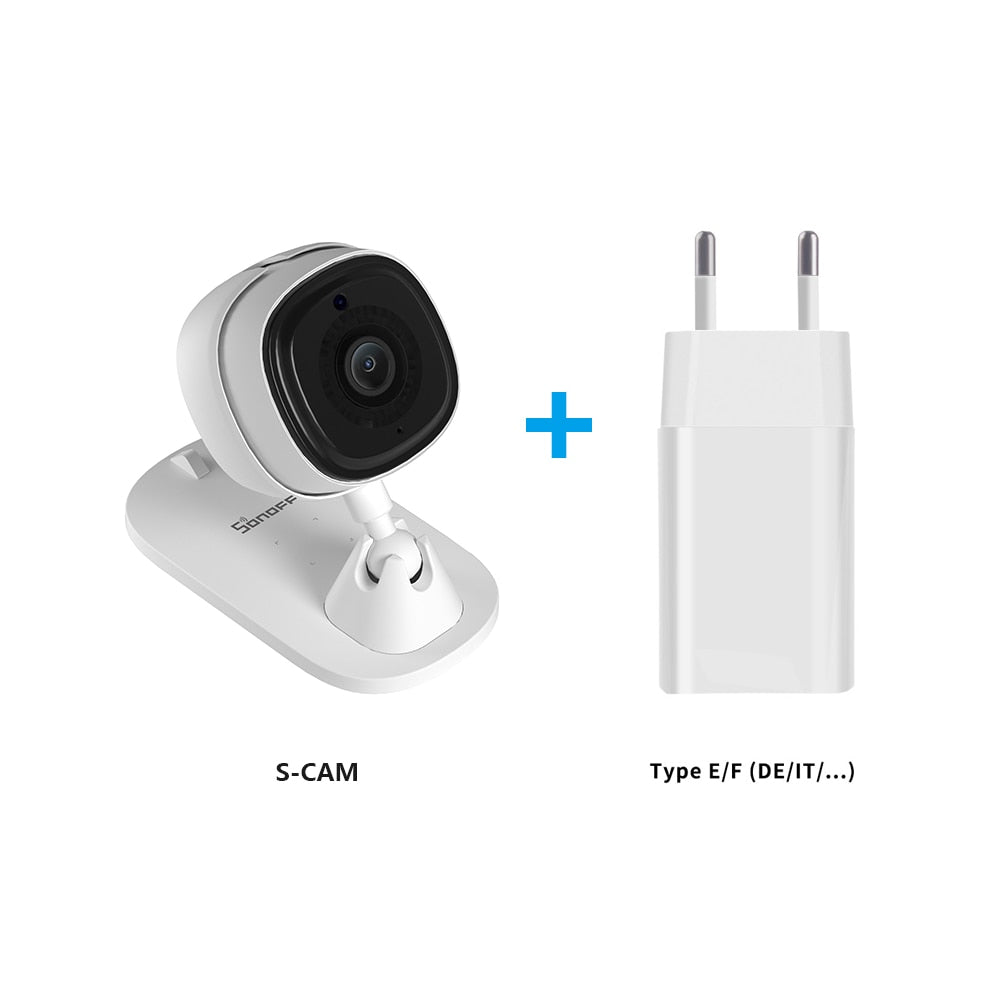 SONOFF CAM Slim Wi-Fi Smart Security Camera 1080P HD Two-way Audio Surveillance Automatic Tracking Motion Alarm. Works with Alexa. Please order UK or EU adapter version as required