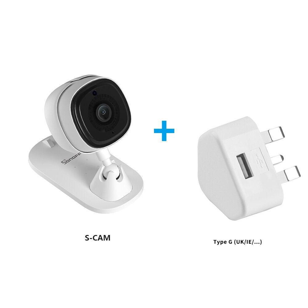 SONOFF CAM Slim Wi-Fi Smart Security Camera 1080P HD Two-way Audio Surveillance Automatic Tracking Motion Alarm. Works with Alexa. Please order UK or EU adapter version as required
