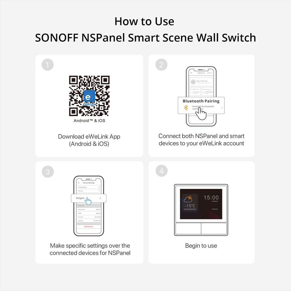 SONOFF NSPanel Smart WiFi Switch EU - All-in-One Control For Alexa or Google Home