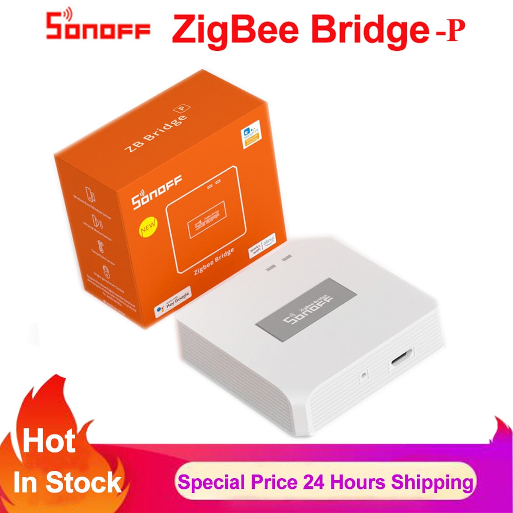 Sonoff Zigbee Devices. Select from Zigbee Bridge-P, Zigbee 3.0 Gateway Hub, SNZB-01, SNZB-04 Temperature Humidity Door/Window Motion Sensor. Works with eWelink, Google home, SmartThings