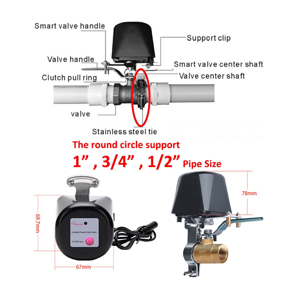 Smart WiFi or Zigbee Water Valve. ON/OFF Auto Control, Countdown Timer Valve . Supports Alexa and Google Home. UK or EU Plug version is available. Please select the correct version.
