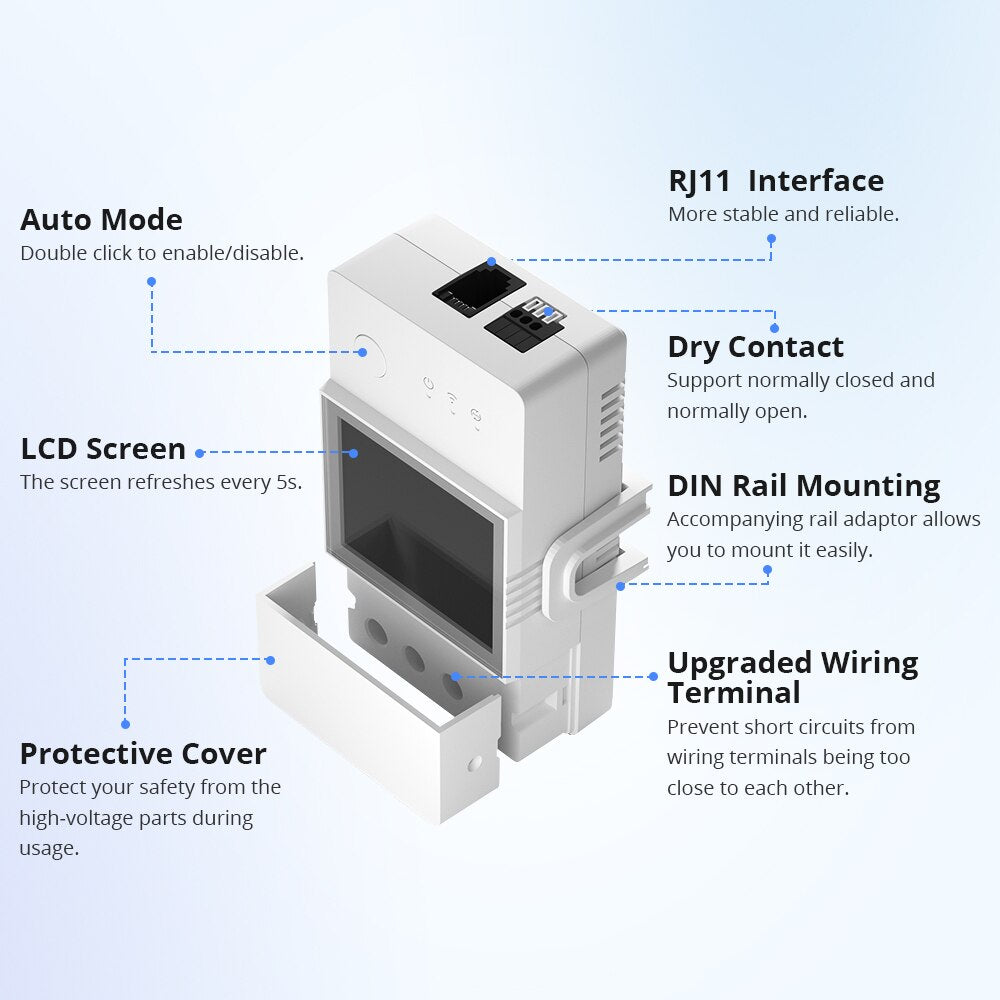 SONOFF TH Elite 16A or 20A Wifi Smart Temperature and Humidity Monitoring Switch. Add sensors THS01 or DS18b20 Sensor. Works Via eWelink App or Alexa App