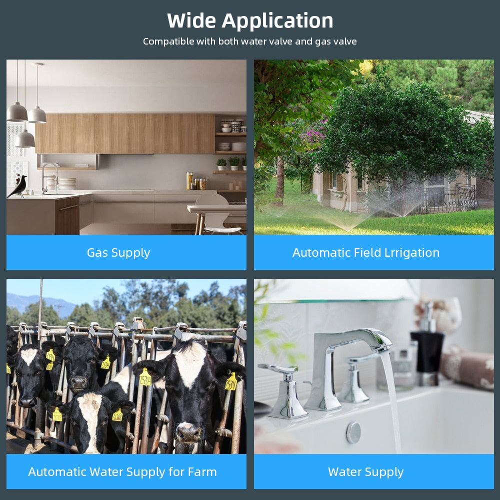 Smart WiFi or Zigbee Water Valve. ON/OFF Auto Control, Countdown Timer Valve . Supports Alexa and Google Home. UK or EU Plug version is available. Please select the correct version.
