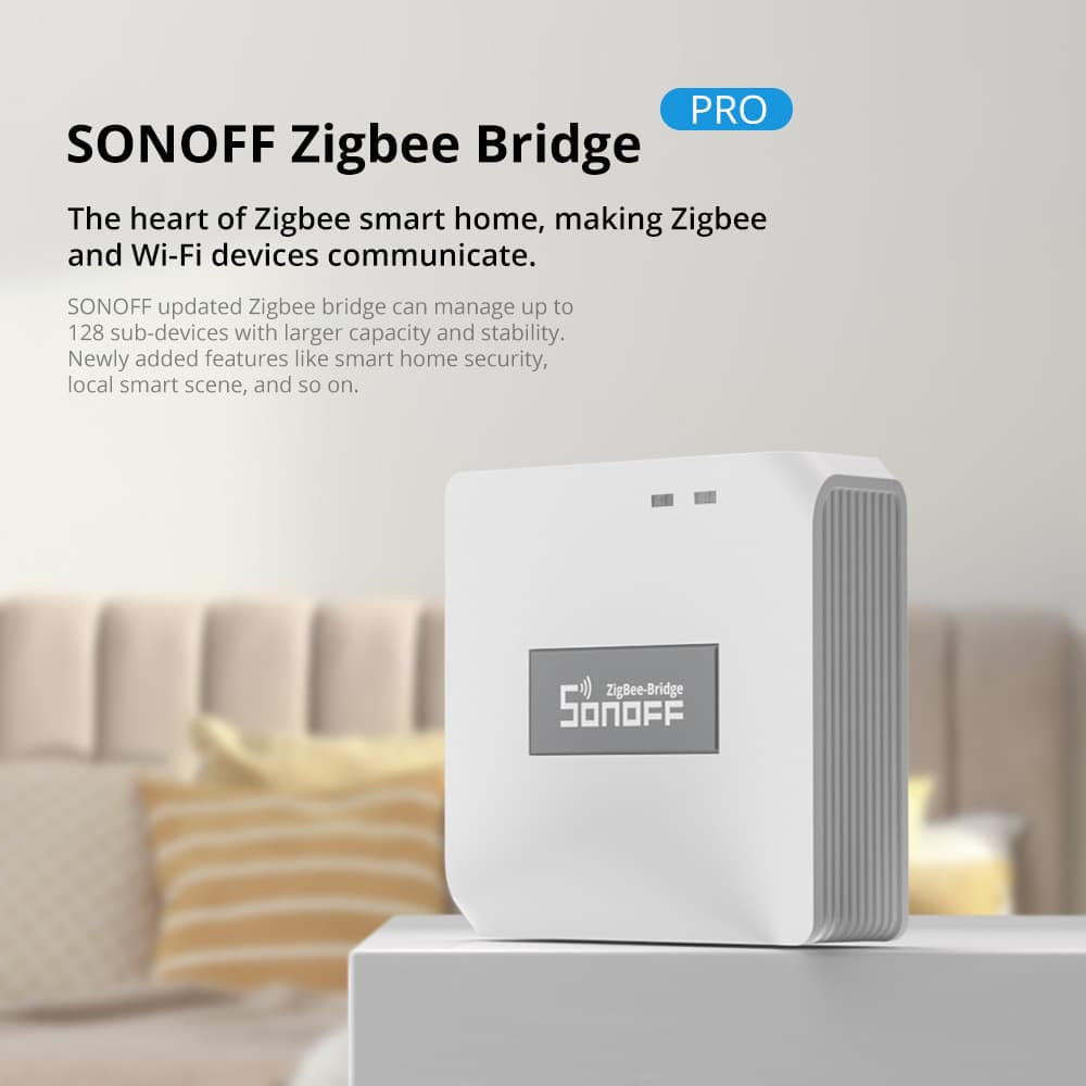 Sonoff Zigbee Devices. Select from Zigbee Bridge-P, Zigbee 3.0 Gateway Hub, SNZB-01, SNZB-04 Temperature Humidity Door/Window Motion Sensor. Works with eWelink, Google home, SmartThings