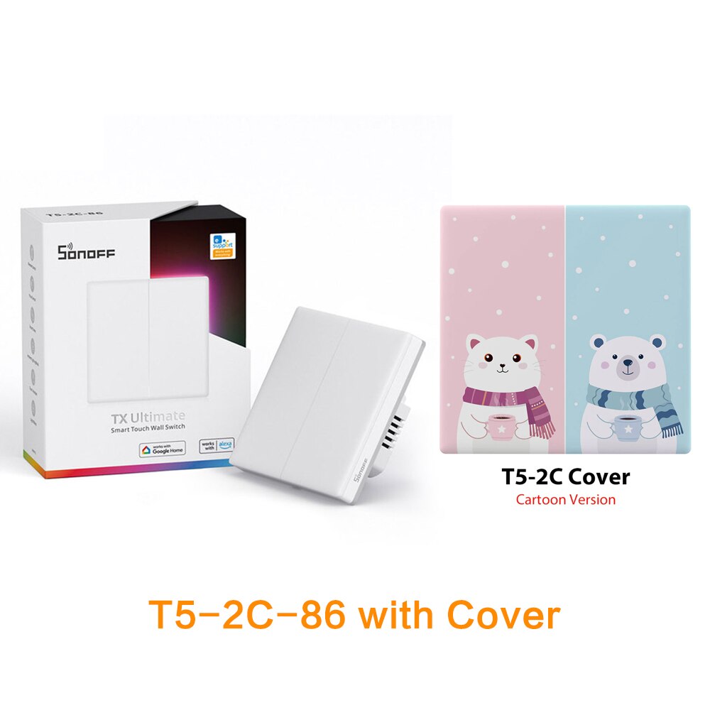 SONOFF TX Wifi Smart Wall Switch. Full Touch Access LED Light and Edge Multi-Sensory. Works with EWeLink APP and Voice Control, Alexa, Google Home