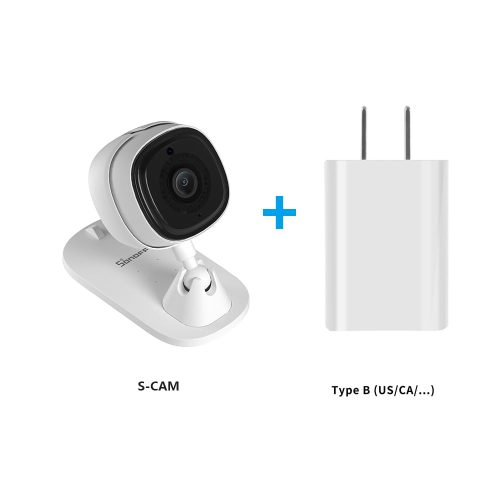 SONOFF CAM Slim Wi-Fi Smart Security Camera 1080P HD Two-way Audio Surveillance Automatic Tracking Motion Alarm. Works with Alexa. Please order UK or EU adapter version as required