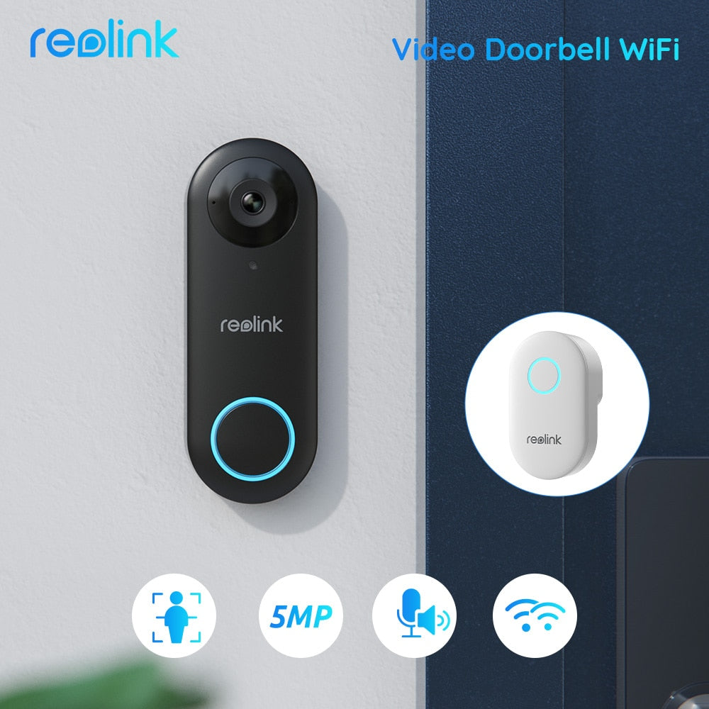 Reolink 2K+ Video Doorbell WiFi Smart Outdoor Home Video Intercom Human Detection Wired Door Bell PoE with Chime Support Alexa. UK Plug or EU Plug Available.