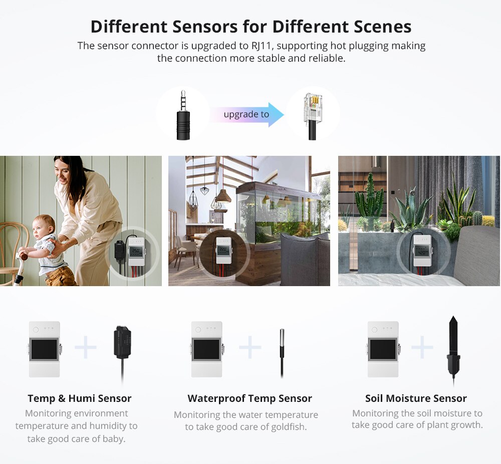 SONOFF TH Elite 16A or 20A Wifi Smart Temperature and Humidity Monitoring Switch. Add sensors THS01 or DS18b20 Sensor. Works Via eWelink App or Alexa App