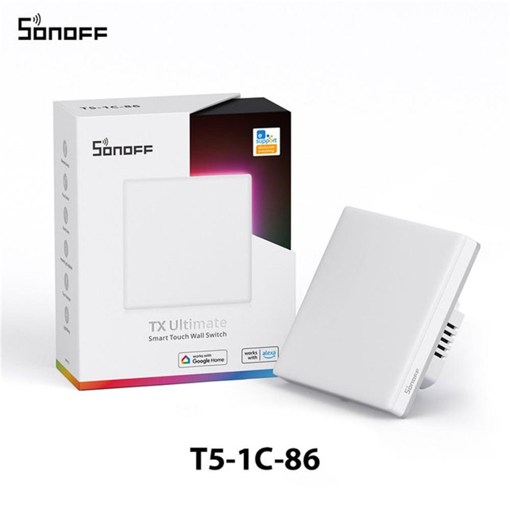 SONOFF TX Wifi Smart Wall Switch. Full Touch Access LED Light and Edge Multi-Sensory. Works with EWeLink APP and Voice Control, Alexa, Google Home