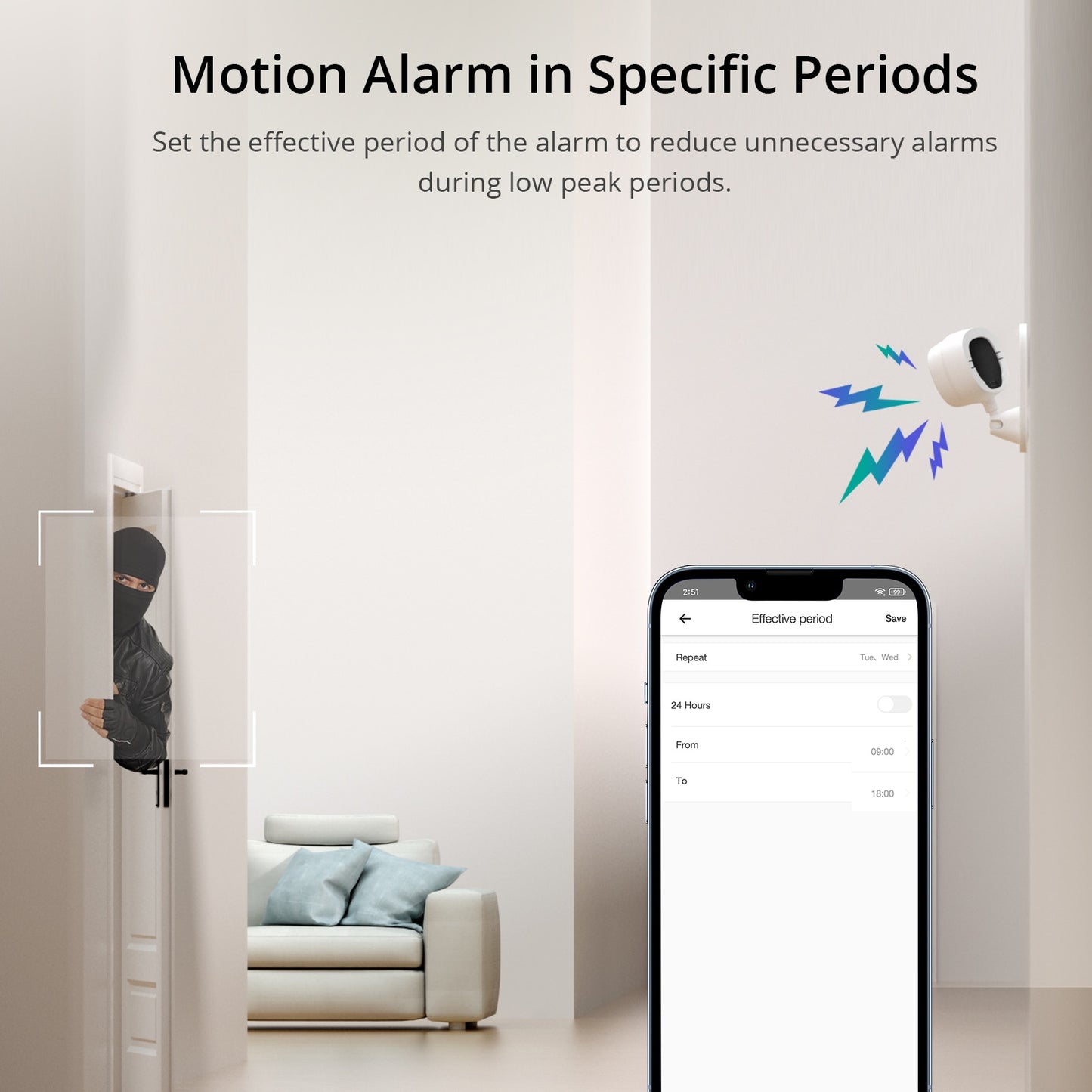 SONOFF CAM Slim Wi-Fi Smart Security Camera 1080P HD Two-way Audio Surveillance Automatic Tracking Motion Alarm. Works with Alexa. Please order UK or EU adapter version as required