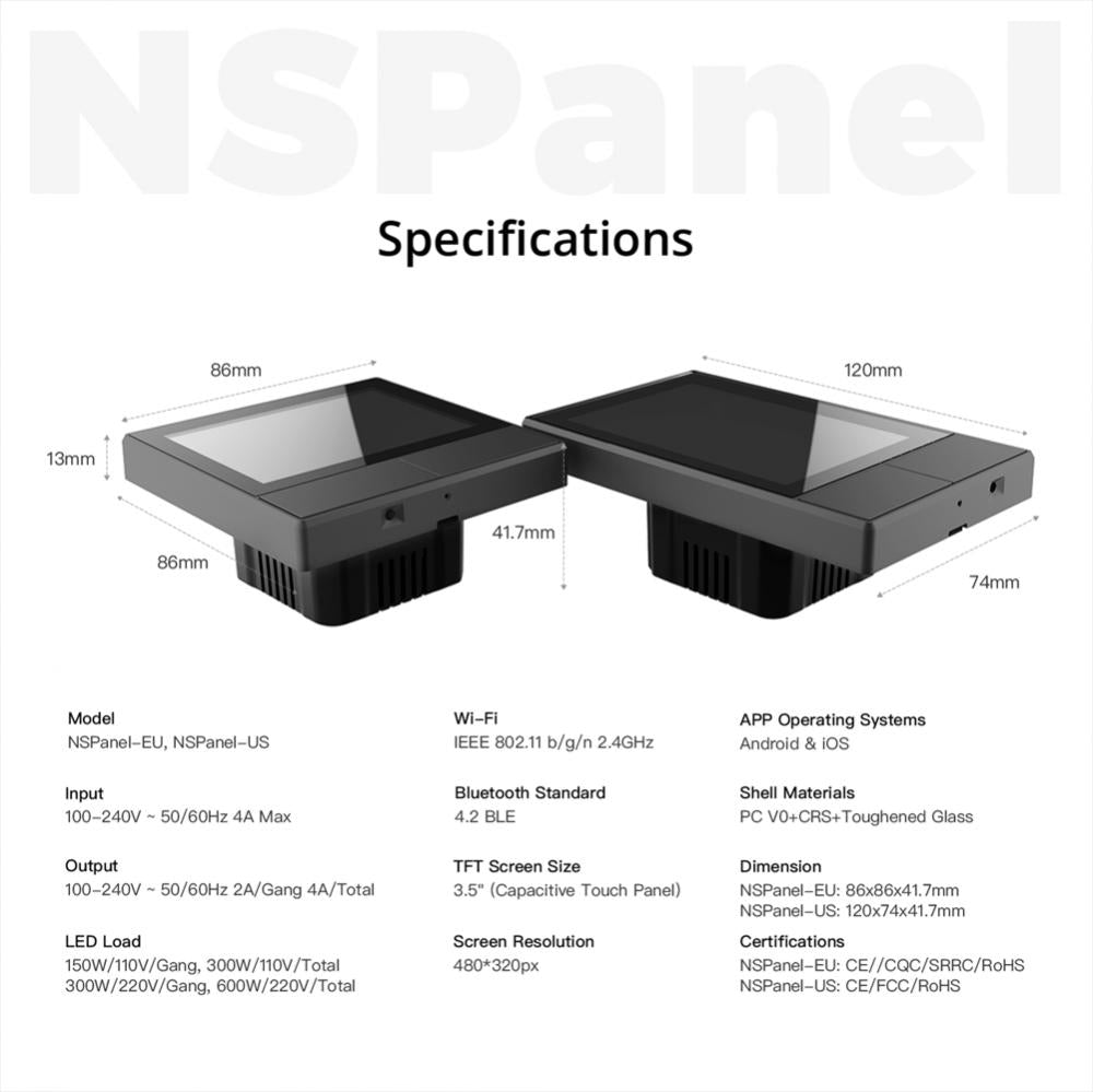 SONOFF NSPanel Smart WiFi Switch EU - All-in-One Control For Alexa or Google Home