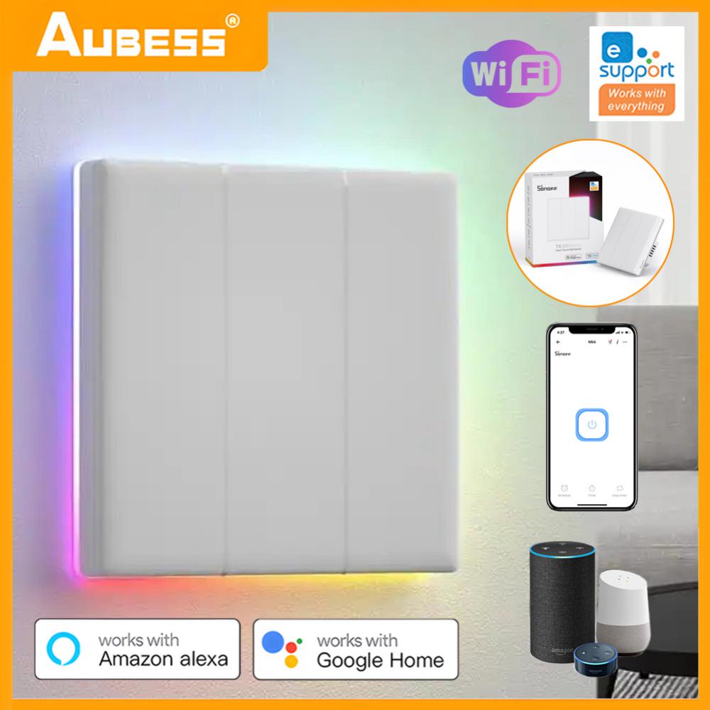 SONOFF TX Wifi Smart Wall Switch. Full Touch Access LED Light and Edge Multi-Sensory. Works with EWeLink APP and Voice Control, Alexa, Google Home