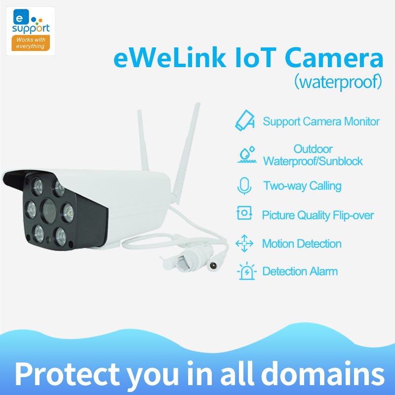 eWelink Smart IP66 Waterproof Camera. Smart WiFi Camera 1080P with Two-way Audio Intercom, Night Vision, IR LED Camera. Outdoor Camera