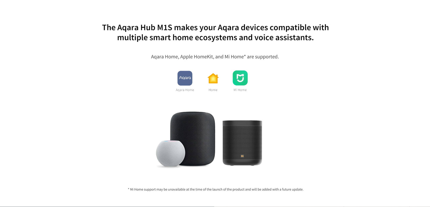 Latest Aqara Smart Hub M1S Gateway. Wireless and Zigbee 3.0. Apple Homekit and Aqara apps supported.