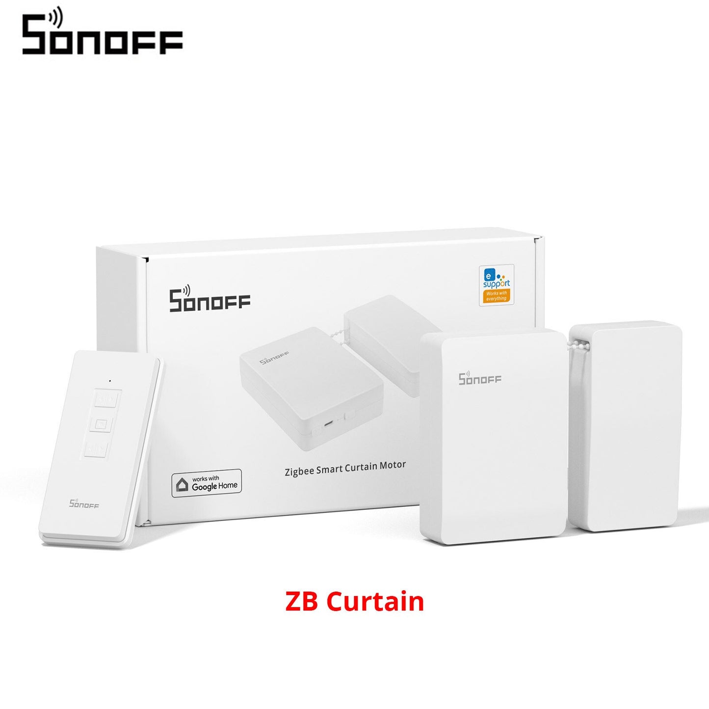 SONOFF ZBCurtain Zigbee Smart Curtain Motor Type C Electric Curtain Motors eWeLink App Remote Control Smart Home Solar Panel