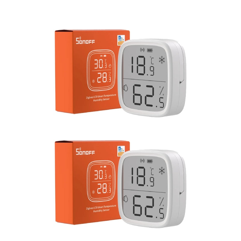 SONOFF SNZB-02D Zigbee Smart Temperature Humidity Sensor with Large LCD. Remote Real-time Monitoring via Ewelink APP and works with Alexa & Google Home