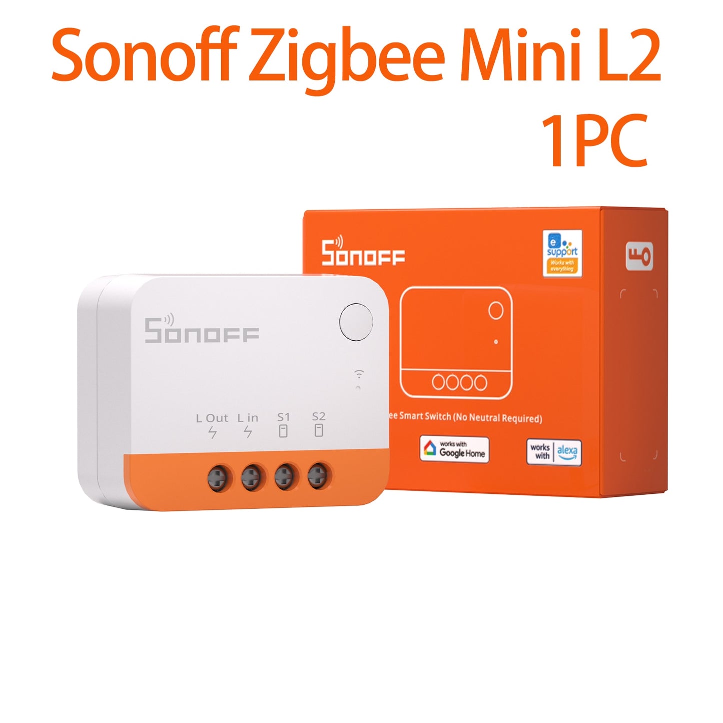 SONOFF ZBMINI ZigBee Mini Smart Light Switch(2 Way), Works with Alexa,  SmartThings Hub, Google Home&SONOFF ZBBridge, ZigBee Hub Required, Neutral  Wire