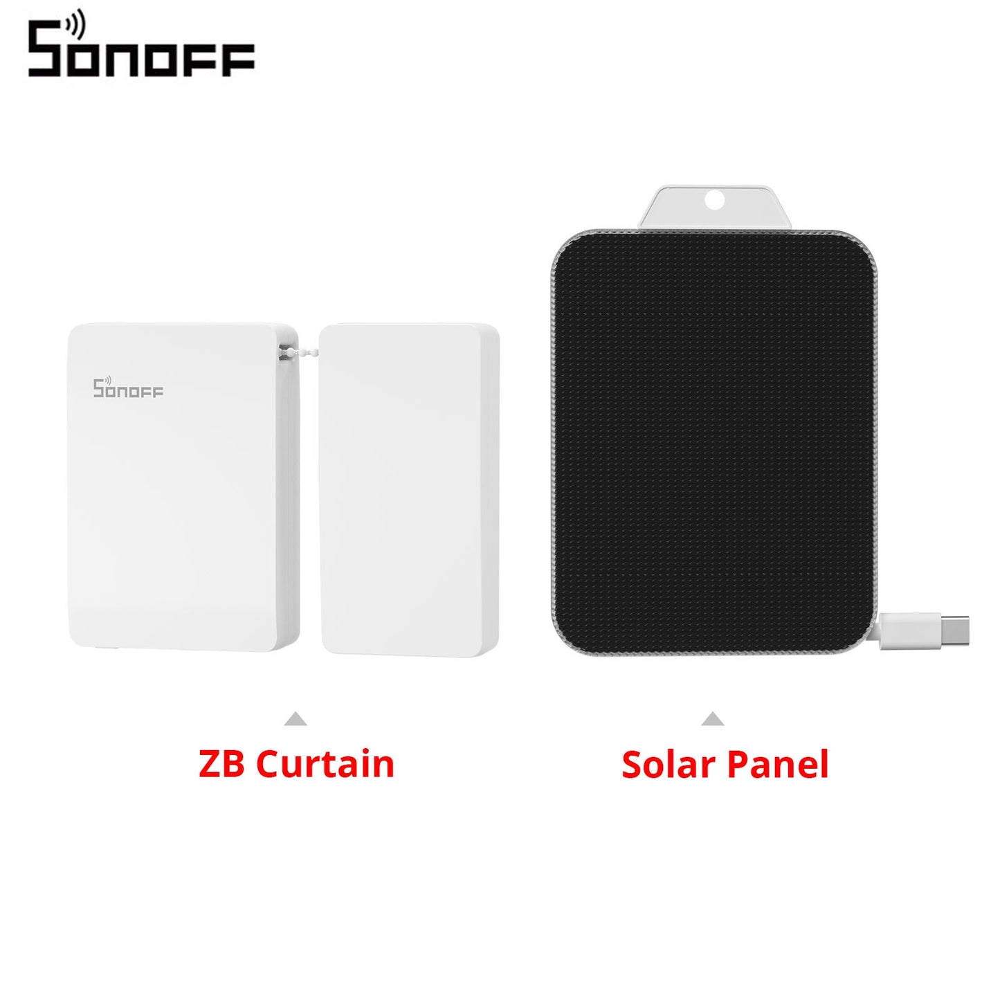 SONOFF ZBCurtain Zigbee Smart Curtain Motor Type C Electric Curtain Motors eWeLink App Remote Control Smart Home Solar Panel