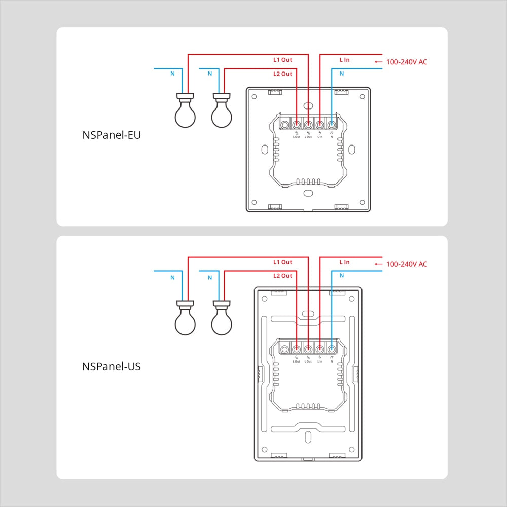 SONOFF NS Panel. 2 button light switch with smart features. Works with Ewelink, Alexa, Google Home and SmartThings