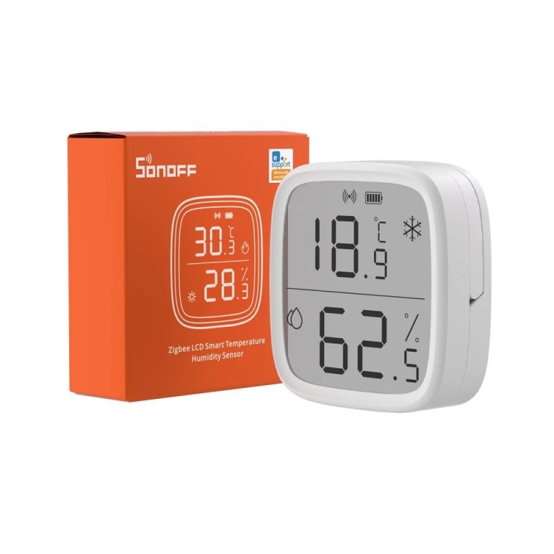 SONOFF SNZB-02D Zigbee Smart Temperature Humidity Sensor with Large LCD. Remote Real-time Monitoring via Ewelink APP and works with Alexa & Google Home