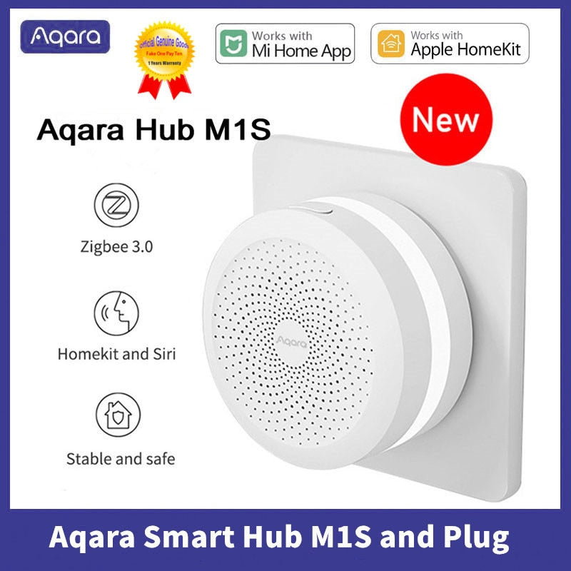 Latest Aqara Smart Hub M1S Gateway. Wireless and Zigbee 3.0. Apple Homekit and Aqara apps supported.