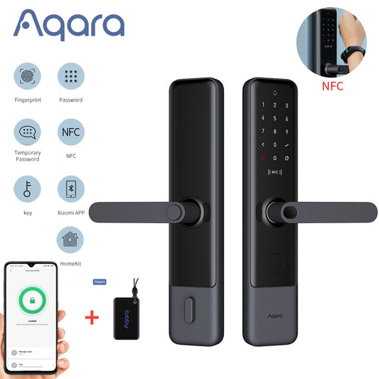 Aqara N200 Smart Door Lock Fingerprint Locks Fit For Bluetooth Password NFC Unlock Work With Mihome Apple HomeKit Smart Home. 2 door widths supported. Please select the correct version when ordering.